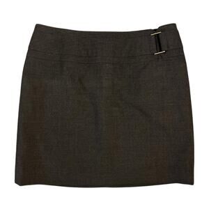 Vintage 90s Womens Ralph Lauren Gray Wool Mini Skirt Sz 10 Lined Academia Career